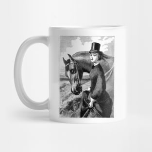 Vintage horsewoman engraving Mug